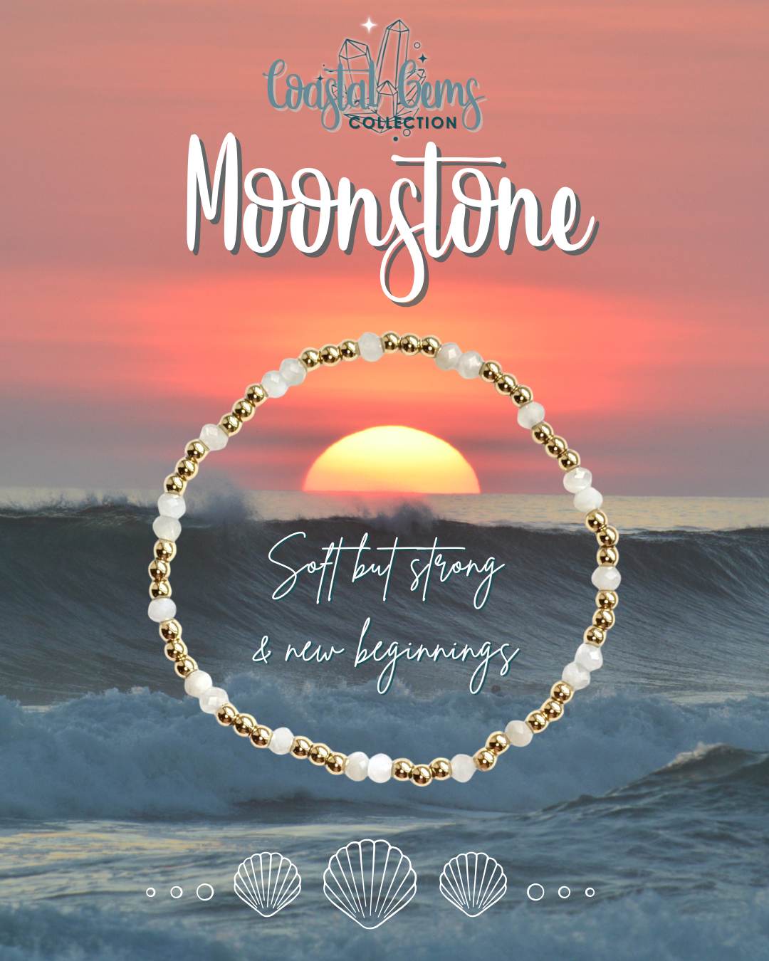 Rainbow Moonstone Coastal Gems Bracelet