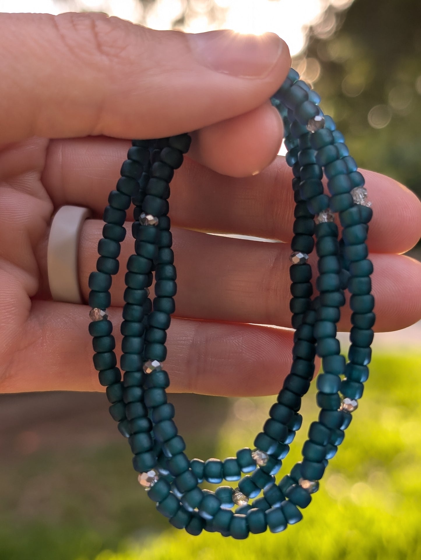 Sparkle Stacker Bracelet - Matte Teal