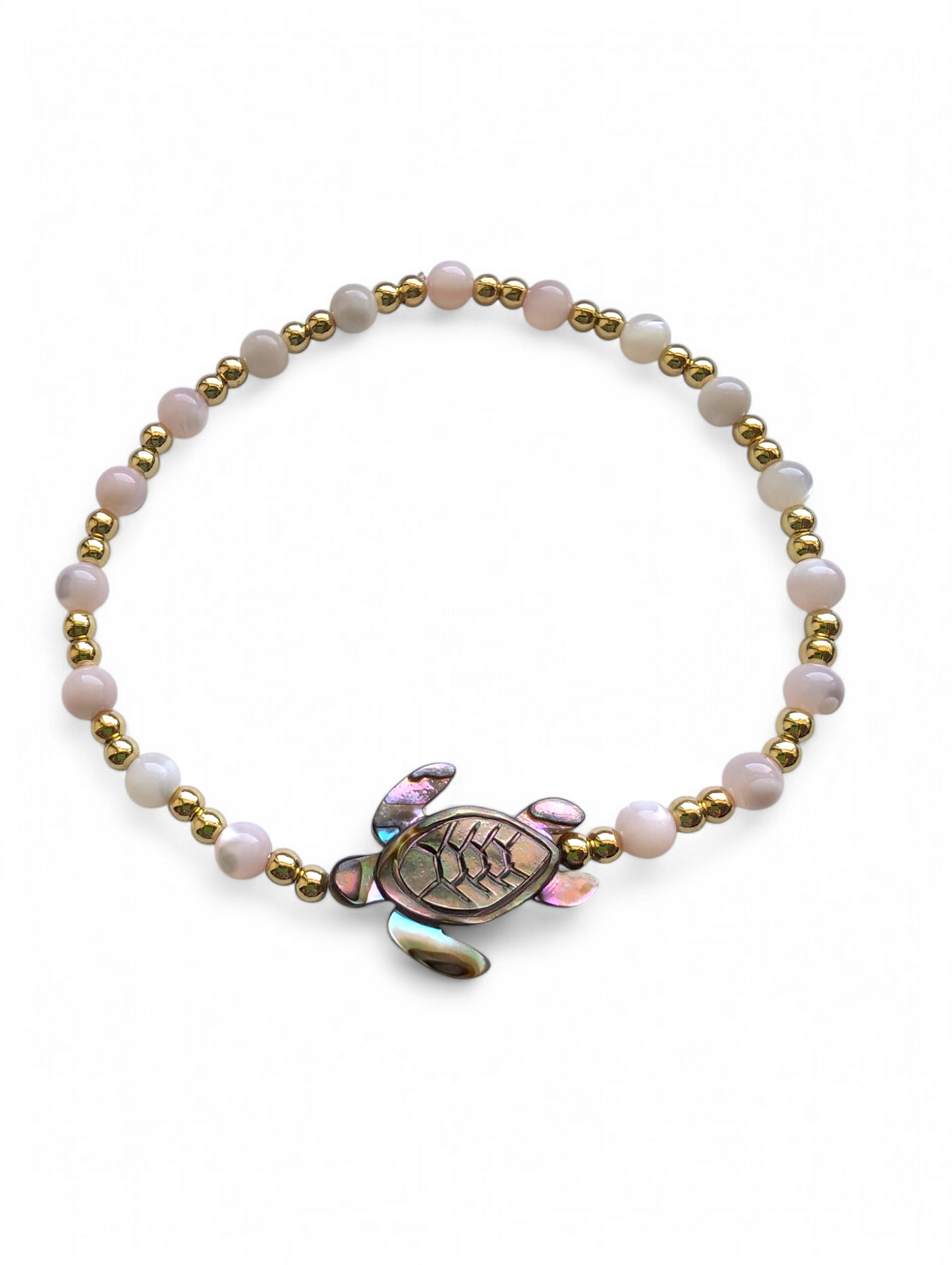Abalone shell eas turtle stretch bracelet by Charlotte's Cove