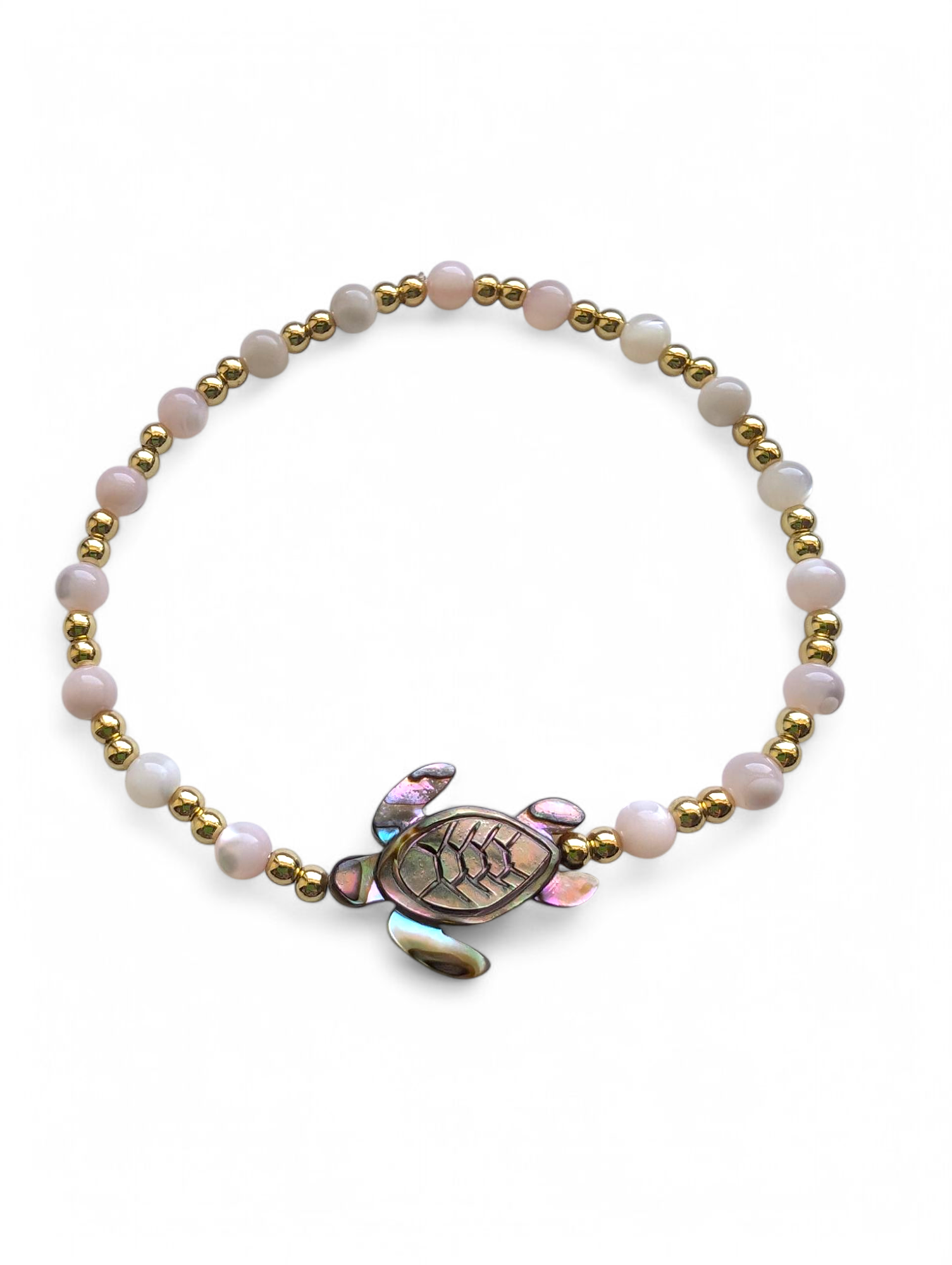 Abalone shell eas turtle stretch bracelet by Charlotte's Cove