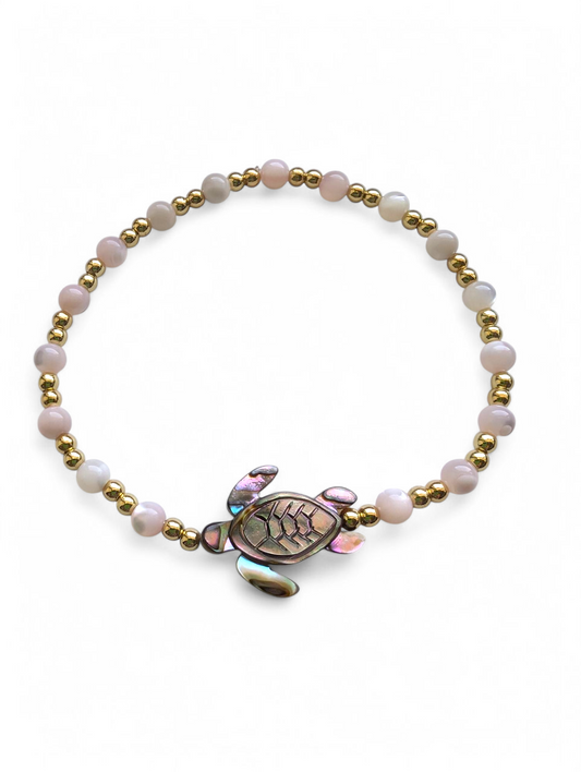Abalone shell eas turtle stretch bracelet by Charlotte's Cove