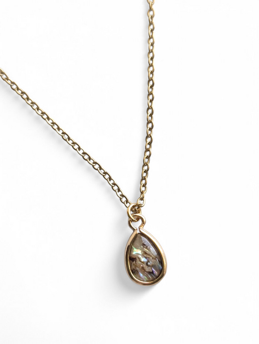 Abalone Teardrop Pendant Necklace