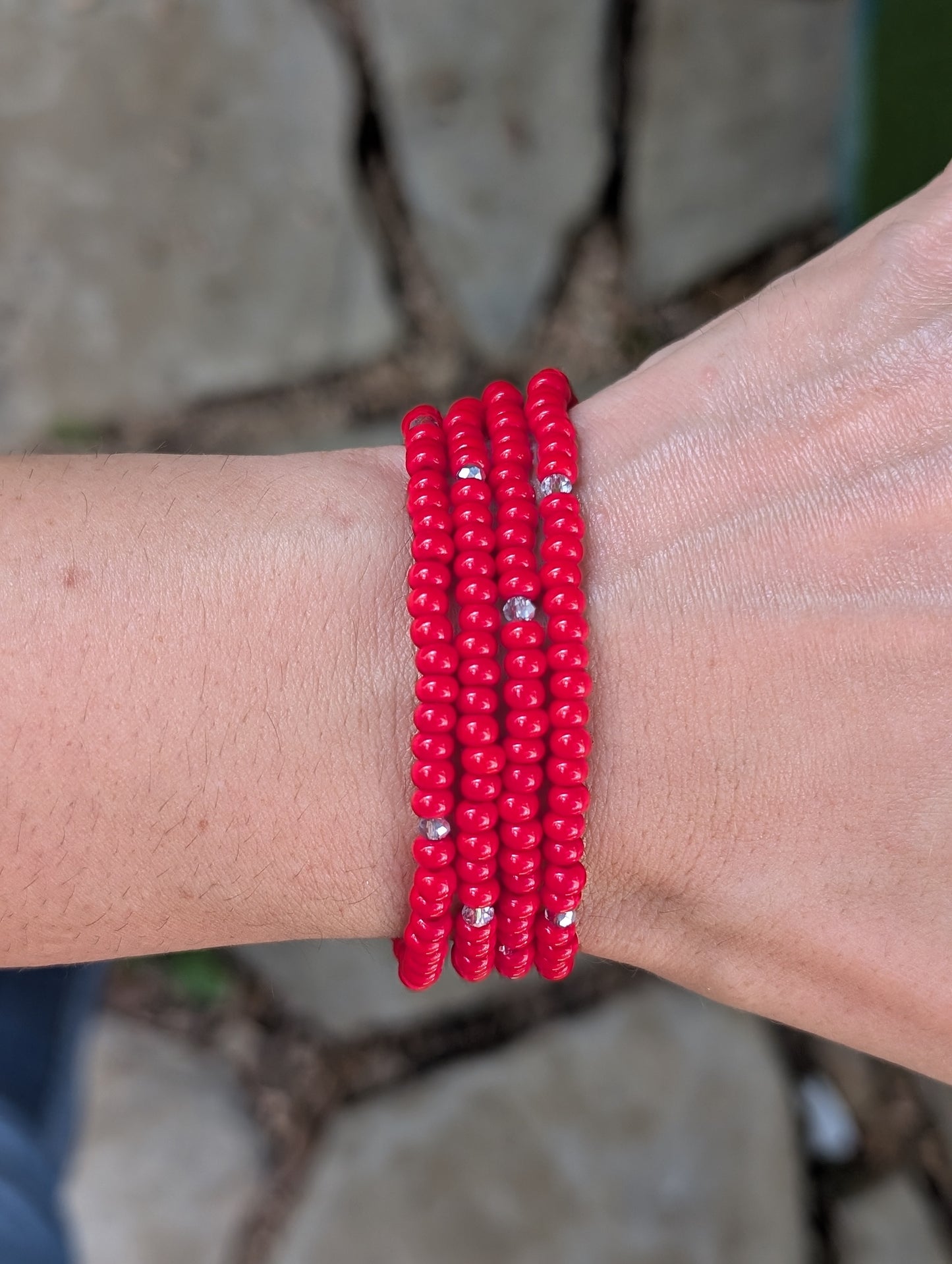 Sparkle Stacker Bracelet - Red
