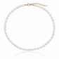 Hand-strung freshwater potato pearl choker necklace featuring genuine 6 mm pearls with 18K Gold PVD hardware, designed for effortless layering and timeless coastal style.