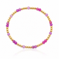 Pink Ruby Hibiscus Bracelet featuring genuine faceted pink ruby gemstones and polished gold-filled spacer beads inspired by tropical pink and purple sunsets.